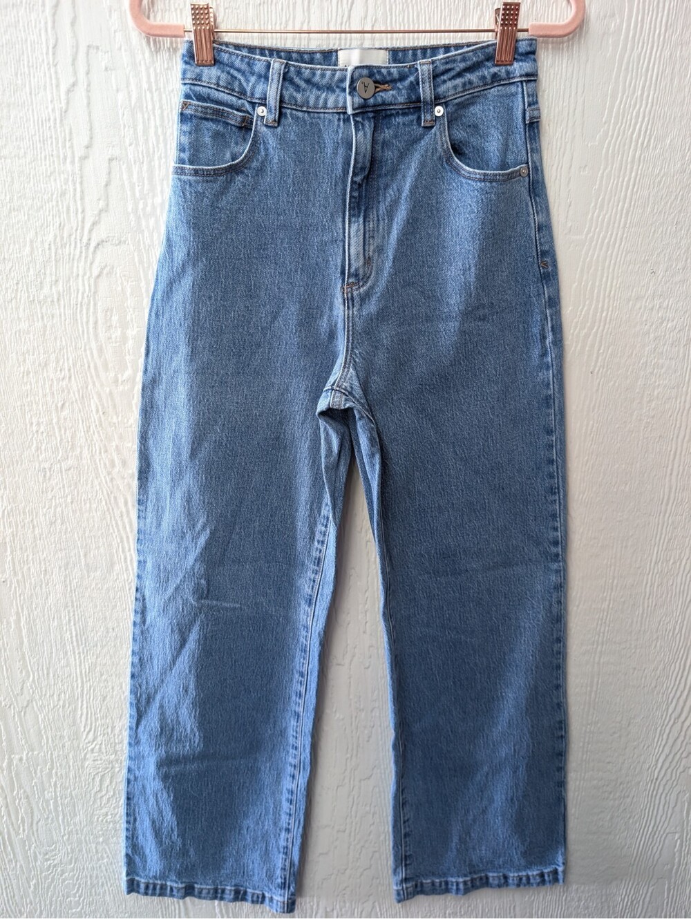 Abrand A '94 High & Wide Jeans Blue High Rise Wide Leg Stretch Denim AUS 27